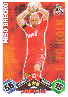 Miso Brecko 1. FC Koln 2010/11 Topps MA Bundesliga #149
